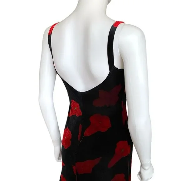 90s vintage goth velvet maxi dress - Picture 6 of 8